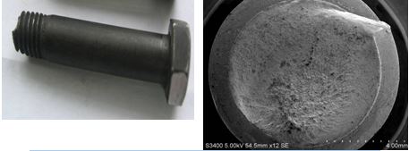 螺栓斷裂位置，螺栓扭斷斷口