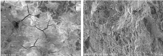 圖13-14 晶間裂紋形貌 圖13-15 斷口韌窩形貌