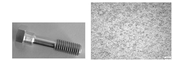 圖6-62 螺栓形貌實(shí)物形貌 圖6-63 7075螺栓半成品未熱處理金相組織