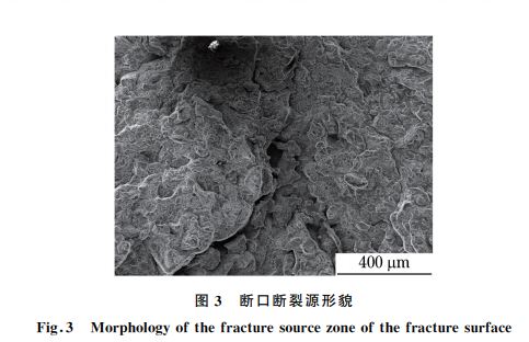 圖３ 斷口斷裂源形貌
