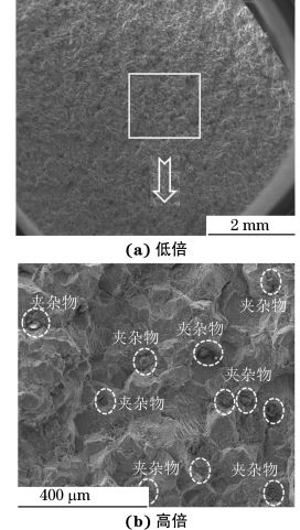 圖２ 斷裂螺栓斷口裂紋源區(qū)的SEM 形貌