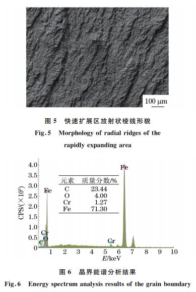 圖５ 快速擴(kuò)展區(qū)放射狀棱線形貌